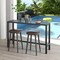 Costway Outdoor Metal Bar Table Patio Rectangular Counter Height Dining Table Black